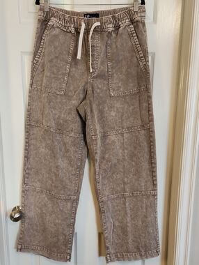 GAP Women's Wide-Leg Pull-on Utility Jeans in Washed Taupe